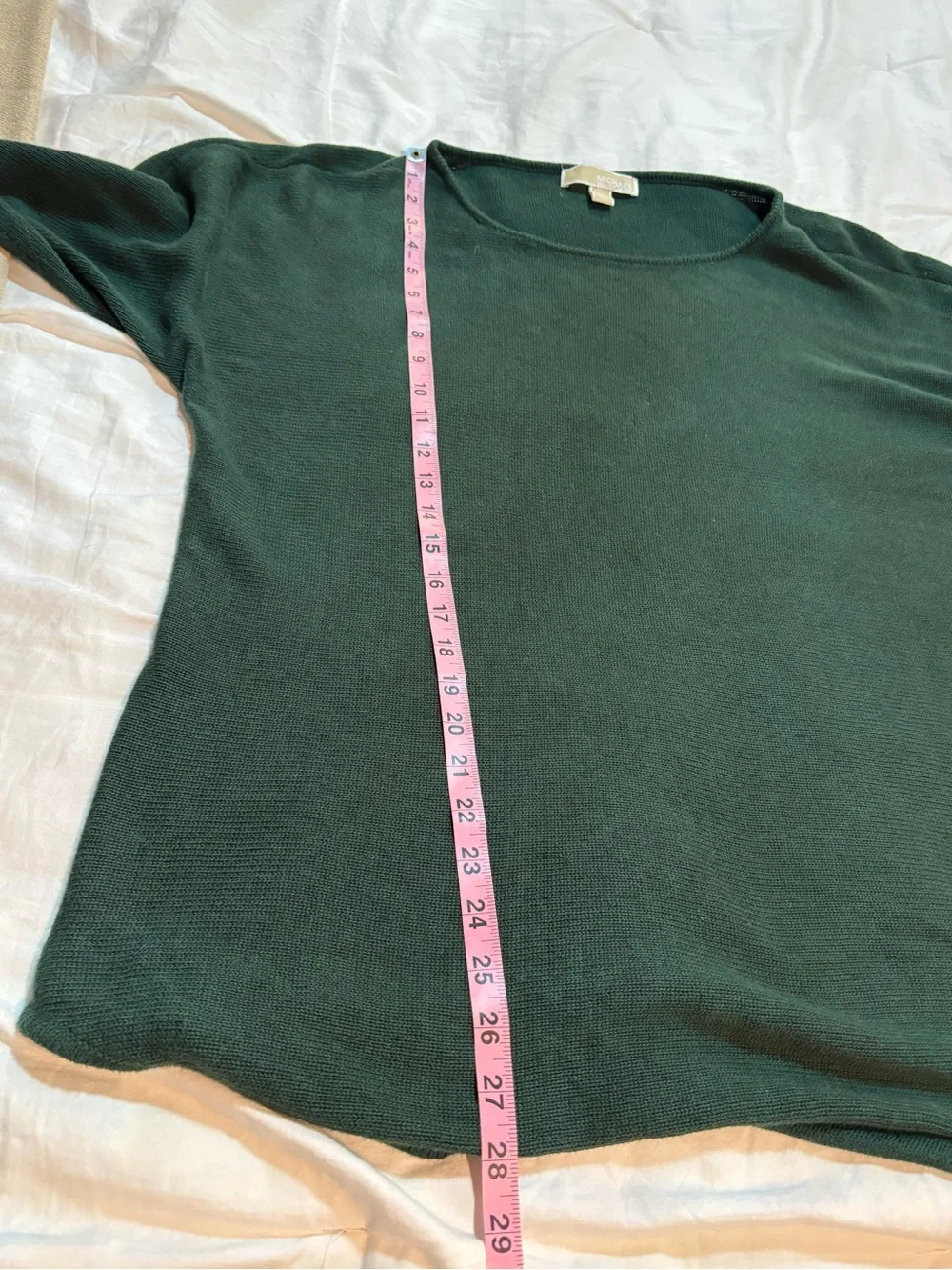 Michael Michael Kors Green Oversized Knit Sweater L Gold Zip Detail